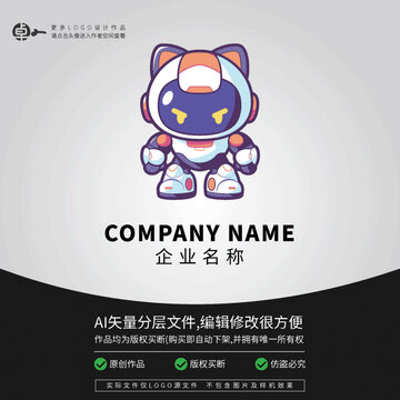猫卡通科技LOGO机器人