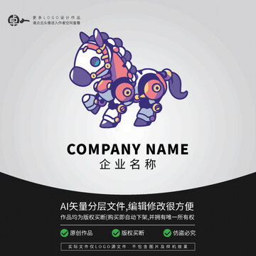 机器人马卡通科技LOGO