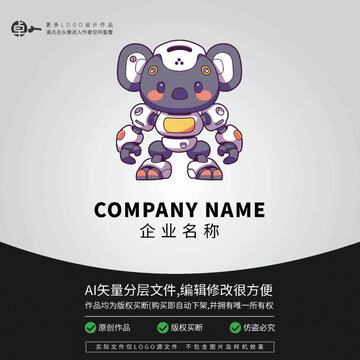 卡通LOGO科技机器人考拉