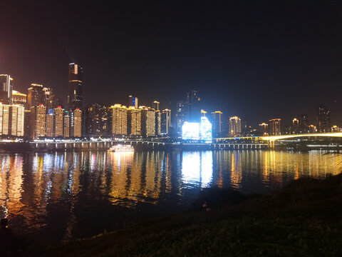 重庆洪崖洞千厮门大桥夜景