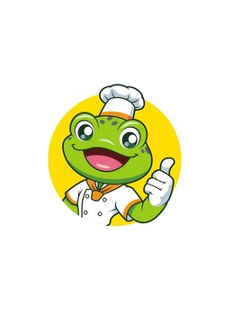 卡通可爱青蛙厨师头像矢量图