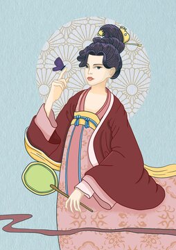 国潮唐装人物