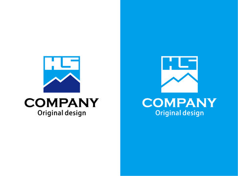方形logo设计HS字母标志