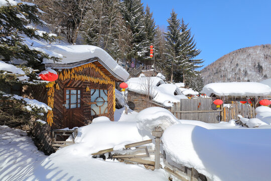 中国雪乡全景