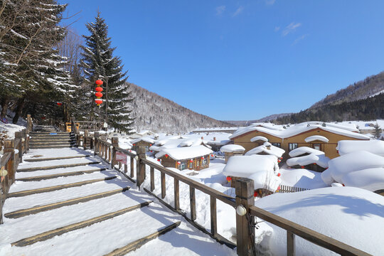 中国雪乡全景