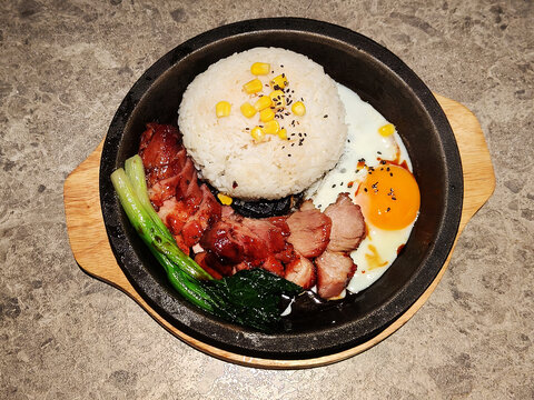 蜜汁叉烧铁板饭