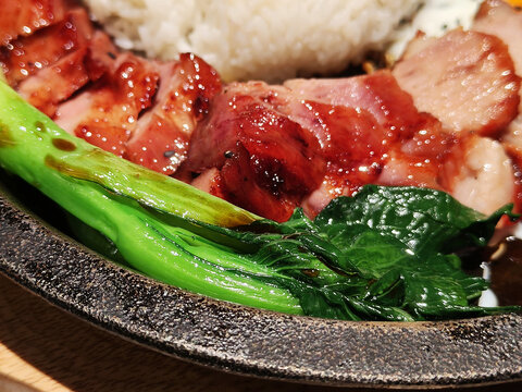 蜜汁叉烧铁板饭