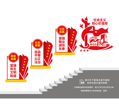 核心价值观阶梯墙