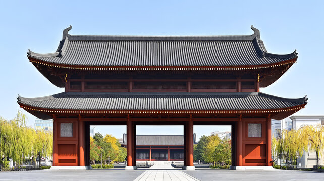 中国古代双层屋顶大门建筑