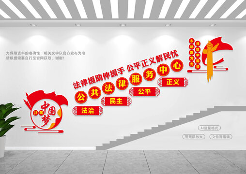 公共法律服务楼梯文化墙