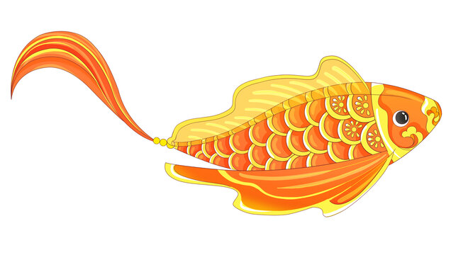 新年元宵传统节日鲤鱼灯插画元素素材