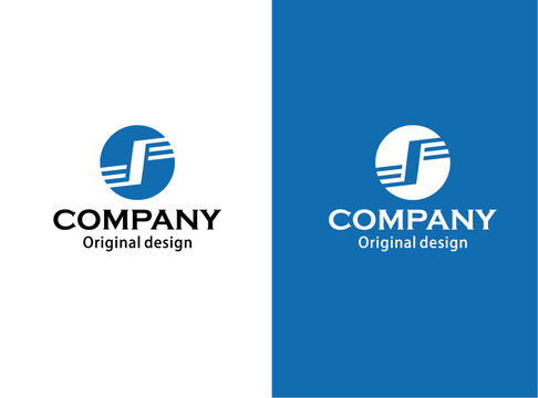SF字母logo设计圆形标志