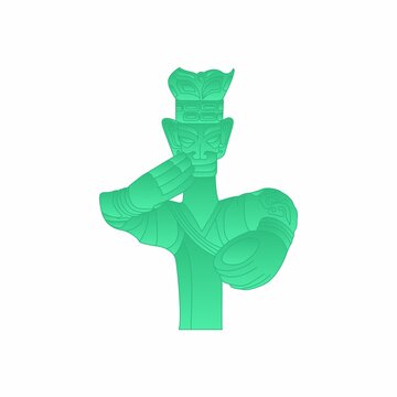 三星堆商青铜立人像插画