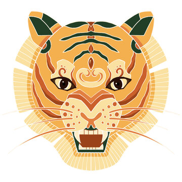 国风十二生肖虎插画