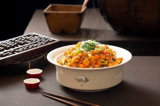 茄子扒莜面