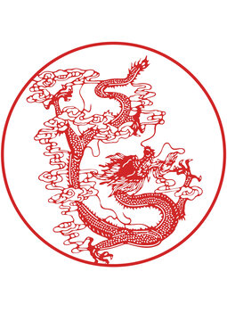 飞龙窗花剪纸