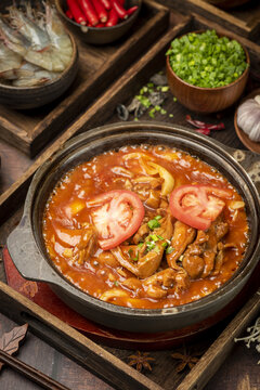 石锅番茄鸡肉