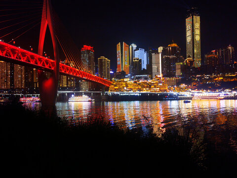重庆千厮门大桥夜景