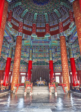 北京天坛祈年殿内景