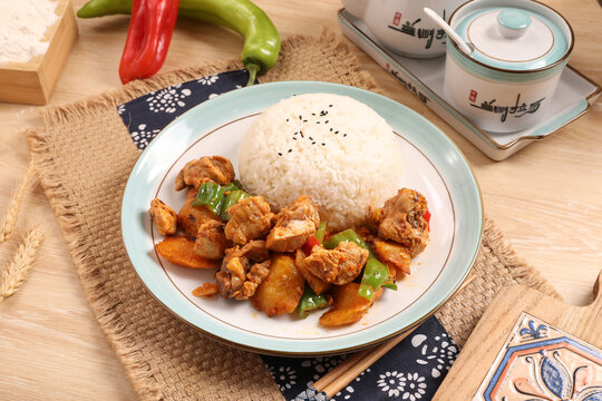 大盘鸡饭