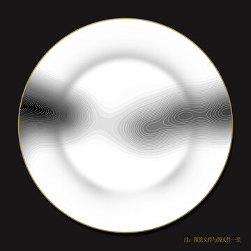 禅意线条陶瓷餐具花纸设计