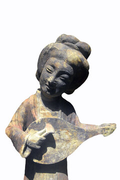 五代十国后蜀彩绘陶琵琶俑