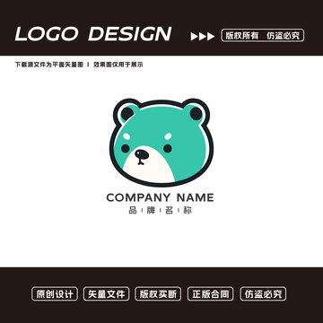 卡通熊logo标志