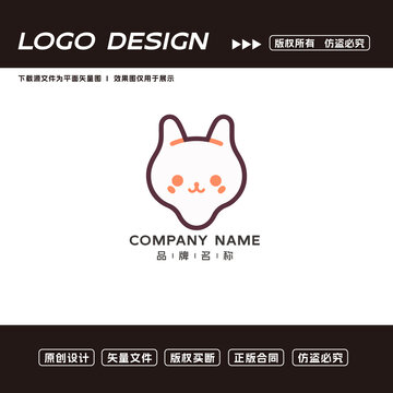 卡通小猫logo标志