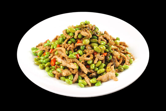 毛豆炒肉丝