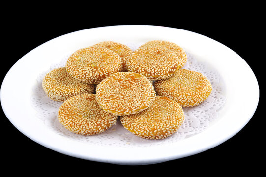 芝麻紫薯饼