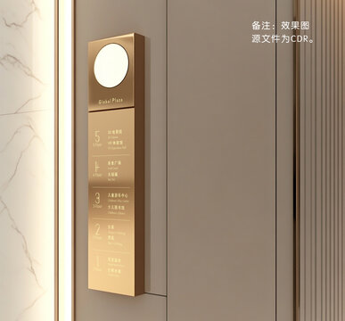 香槟金楼层导视牌索引牌