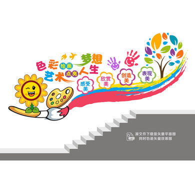 美术室文化楼道墙