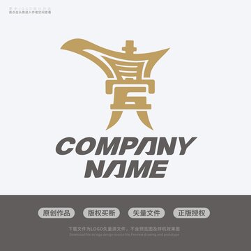 白酒美酒杯樽LOGO标志设计