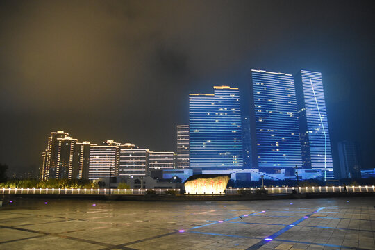 千年永宁黄岩城市建筑夜景