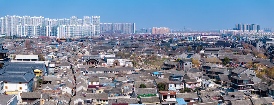 淮安市河下古镇全景航拍