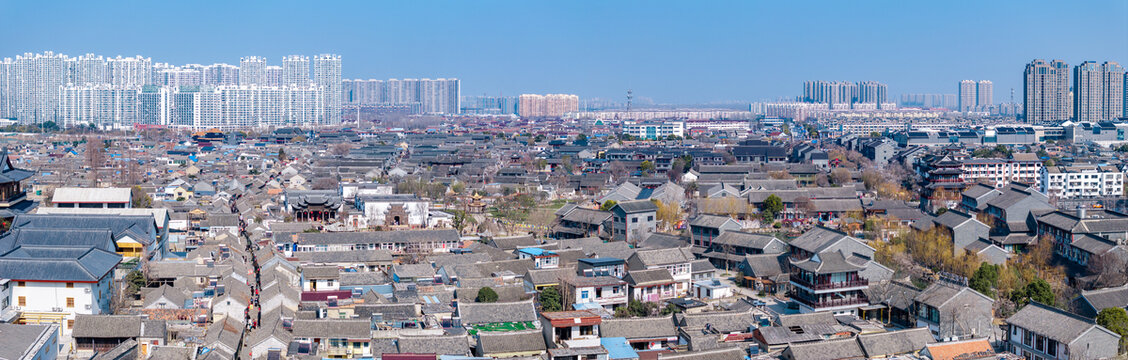 淮安市河下古镇全景航拍