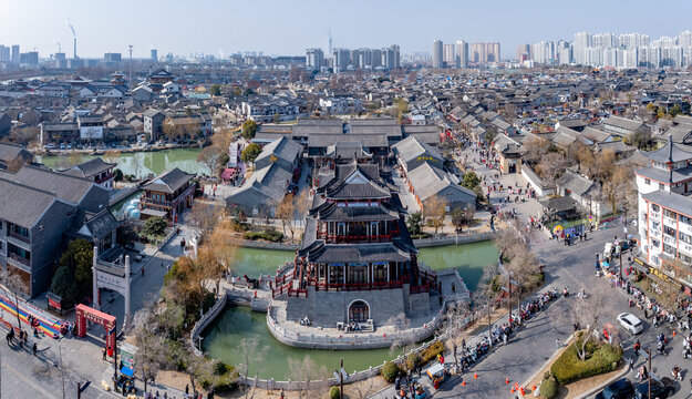 淮安市河下古镇全景航拍