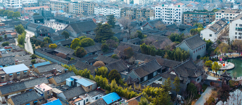 江苏省淮安市地标建筑淮安府署航拍
