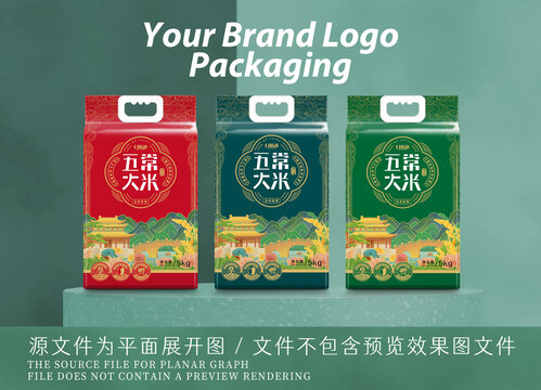大米包装国风江南插画