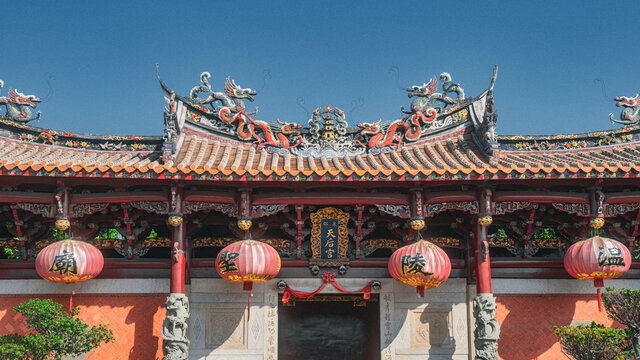 福建泉州天后宫传统古建筑无人场景