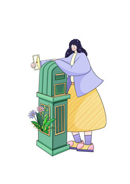 人物和邮筒