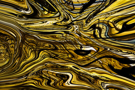 黑黄基调抽象线性背景画