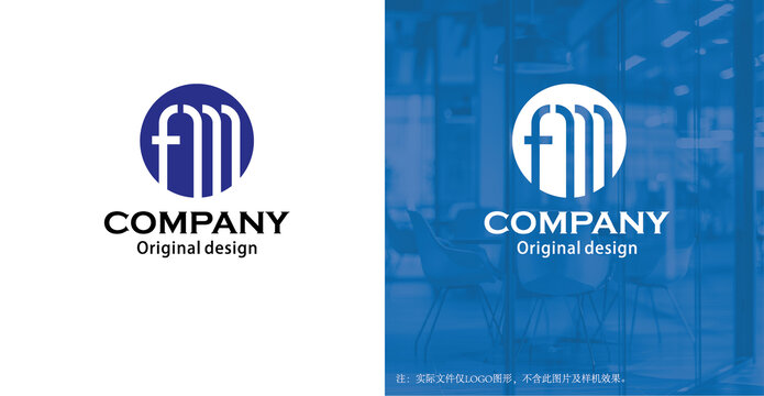 FM字母logo设计