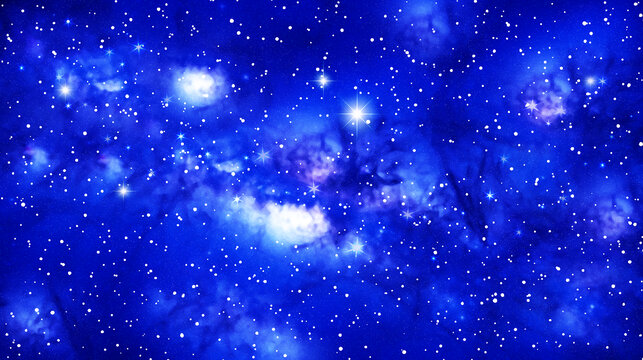 ktv蓝色意境星空背景墙