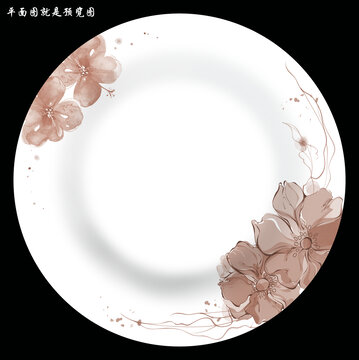 餐具花面花纸