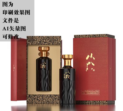 红色白酒礼盒