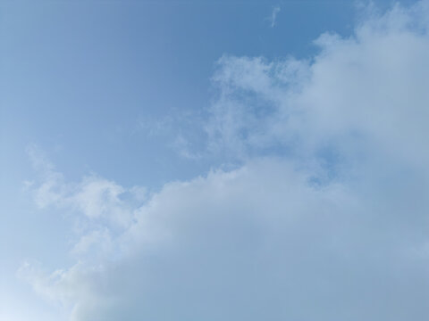 蓝天白云的纯净天空景色