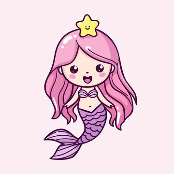 卡通美人鱼插画