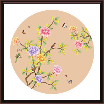 手绘花鸟无框画