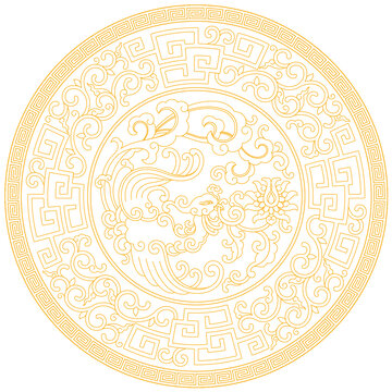 缠枝纹夔凤纹